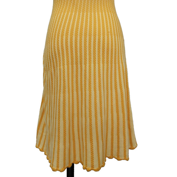 Vintage Y2K Knit Sweater Dress Size M Striped Yellow Forever 21 2000s Cotton - Picture 6 of 10